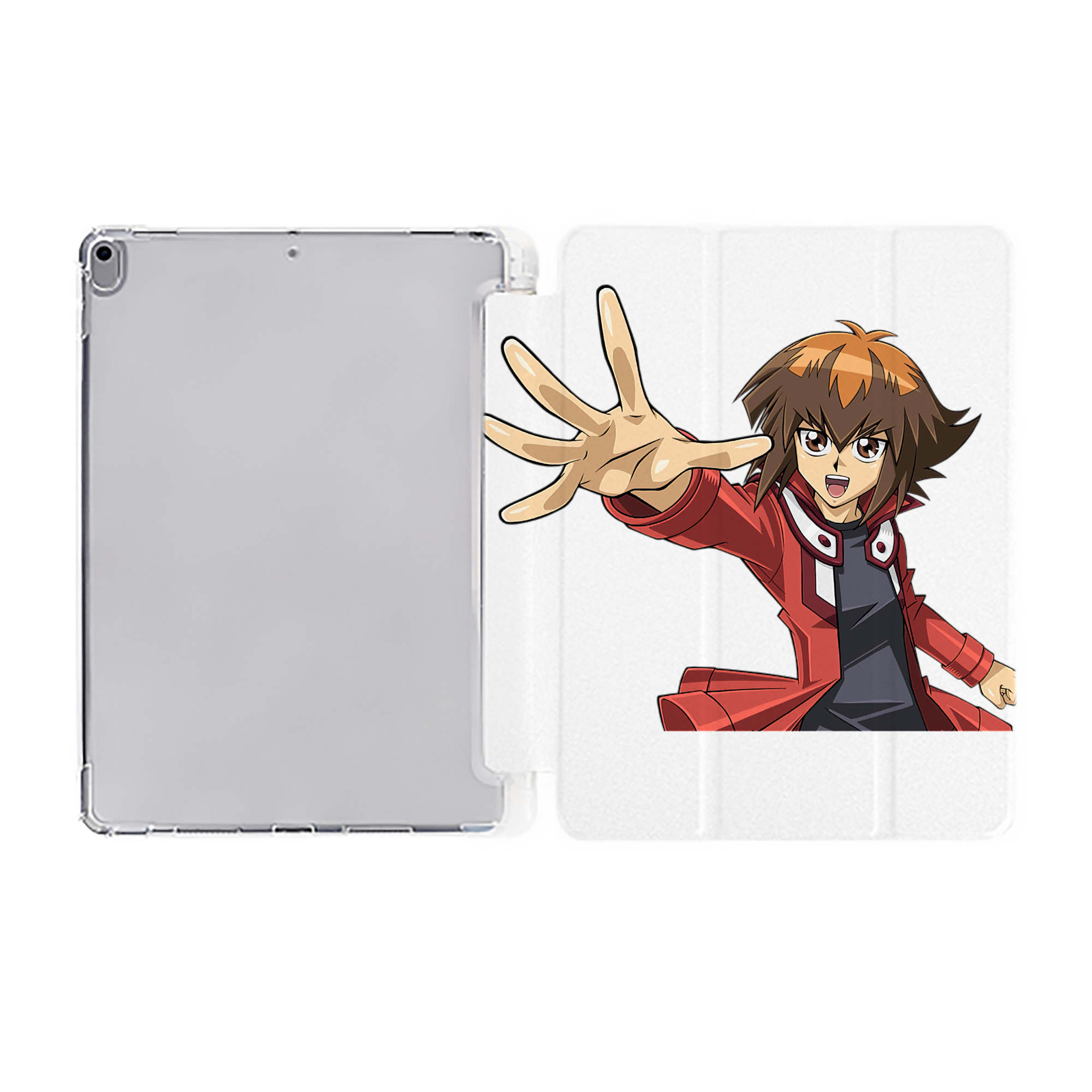 （画像用） 遊☆戯☆王 Yu-Gi-Oh! IPad ケース ペン収納付き 三つ折りスタンド PUレザー×シリコン 対応機種9.5/10.5/10.9インチ